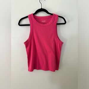 Old navy ribbed pink curved hem top